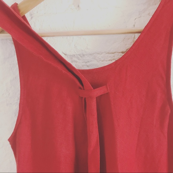 No. 6 Store Red Linen Dress - Picture 3 of 5